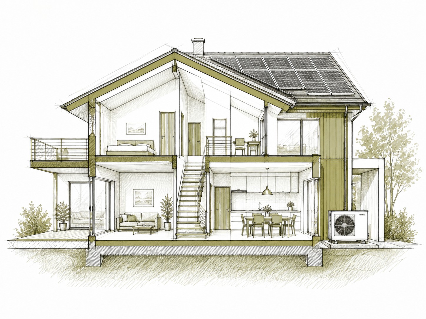 HausSkizze Mit PV Waermepumpe